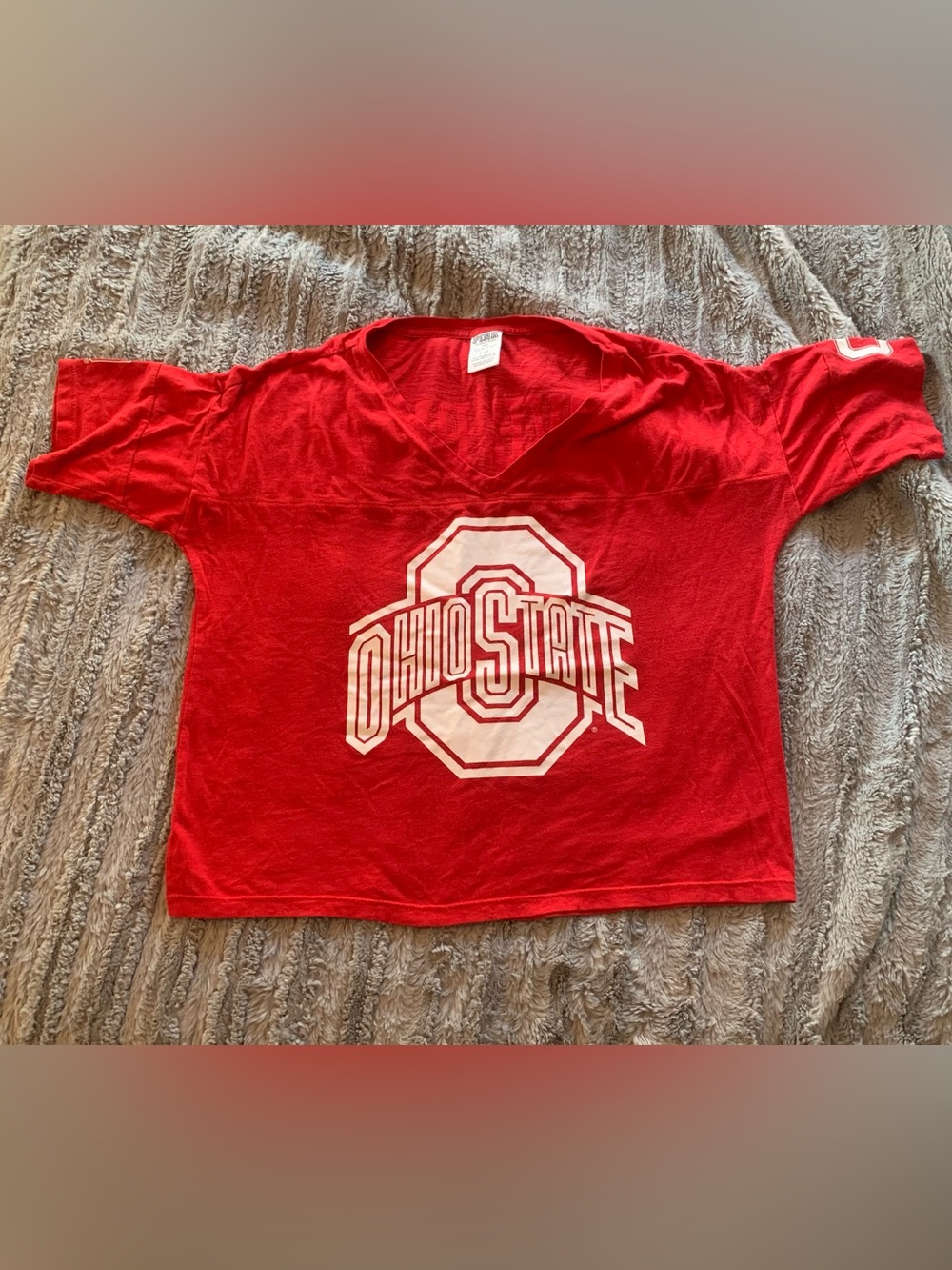 Pink Victoria’s Secret Ohio State Buckeyes V-neck jersey-style t-shirt, Small